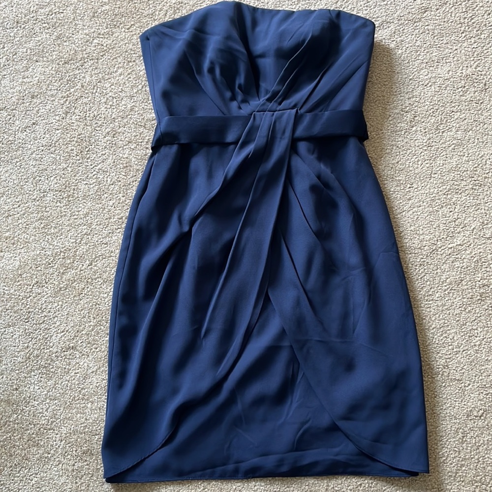 White by Vera Wang strapless navy dress size 6